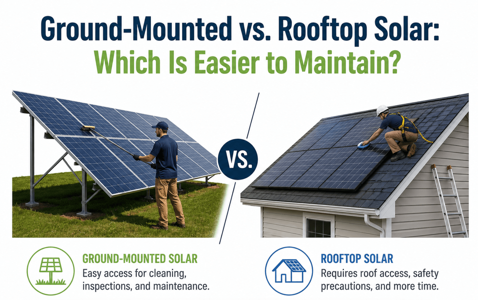 Ground-Mounted vs. Rooftop Solar: Which Is Easier to Maintain?