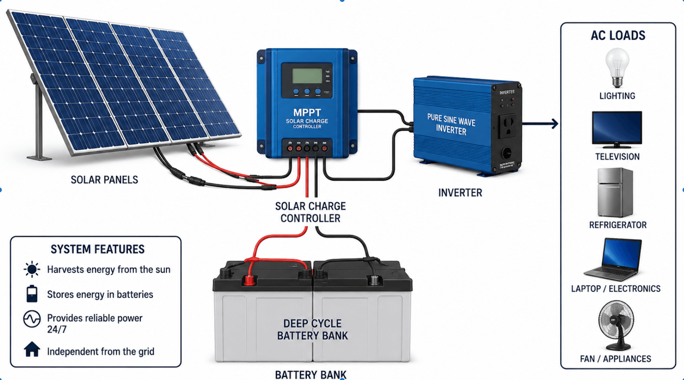 How Power Flows Through an Off-Grid System